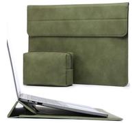 HYZUO 15 Inch Laptop Sleeve Case with Stand for MacBook Air 15 M4 A3241 M3 A3114 M2 A2941 2025-2023, 15" Surface Laptop 7/6/5/4, MacBook Pro 15 A1990 A1707 2019-2016, with Pouch, Olive Green