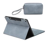 HYZUO Protective Case for Surface Pro 12 Inch (2025), Multi-angle Viewing Folio Stand, Supports Magnetic Charging for Stylus, Compatible with Type Cover Keyboard, with Pouch, Haze Blue