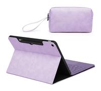 HYZUO Protective Case for Surface Pro 12 Inch (2025), Multi-angle Viewing Folio Stand, Supports Magnetic Charging for Stylus, Compatible with Type Cover Keyboard, with Pouch, Lilac Purple