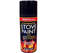 HZ ENTERPRISES 400ML HEAT RESISTANT MATT BLACK SPRAY STOVE HIGH TEMPERATURE PAINT METAL WOOD PLASTIC CERAMIC AEROSOL SPRAY (1)
