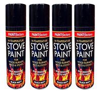 HZ ENTERPRISES 400ML HEAT RESISTANT MATT BLACK SPRAY STOVE HIGH TEMPERATURE PAINT METAL WOOD PLASTIC CERAMIC AEROSOL SPRAY (4)