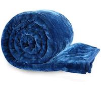 HZ ENTERPRISES Mink Super Faux Fur Roll Mink Blanket Sofa Bed Throw Double & King Size Multi Colours Available (Blue, King 200 X 240 cm)