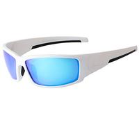 HZ Series Aquabull - Premium Polarized Sunglasses by Hornz - Matte White Frame - Ice Blue Mirror Lens