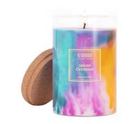 HZ-WONMIO Scented Candles |Spiced Cinnamon Candle|Hand-Poured Soy Wax Candles | 90-Hour Burn Time Aromatherapy Candle |Tie-Dye Effect| Holiday Candle Gifts for Women|15oz