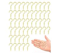 HZAOPZE Pack of 50 Small Screw Hooks, Small Hooks for Screwing, Hook Screws, Screw Ceiling Hooks for Wood in Hooks, Hanging Plants, Art Decorations with Box, Black (2.6 cm)