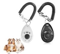 hzbaiyi 2 Pack Dog Clicker, Pet Training Clicker with Wrist Strap for Dog Cat Horse Puppie Birds, Dog Training Clickers (Black+White)