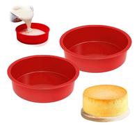 hzbaiyi 2Pcs 6 Inch Silicone Cake Tins for Baking, Non-Stick Round Cake Baking Pan Quick Release Suitable Baking Tray for Cakes Puddings Bread Muffins