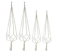 hzbaiyi 4 Pack Hanging Planters Baskets,Cotton Rope Macrame Plant Hanger with 4 Hanging Hooks, Macrame Plant Hangers for Wall Hanging Flower Pot Holder for Indoor Outdoor Balcony Decoration