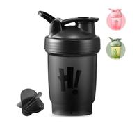 hzbaiyi Protein Shaker Bottle 350ml with Mixball Plastic Workout Water Bottle Leakproof Flip On Lid Drinks Bottles for Gym Sports Protein Supplement Fitness, BPA Free, Dishwasher Safe(Black)