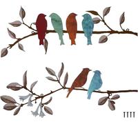 HZBAKLO Metal Garden Wall Art Decor, Bird on Branch Hanging Ornament | Vibrant colors, double-sided spray paint for enhanced weather resistance, perfectly blending indoor and outdoor spaces