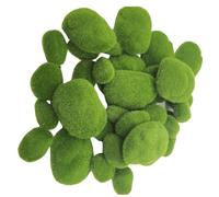 HZBB 40Pieces Artificial Moss Covered Stones for Miniature Garden Crafting and Garden Displays Miniature Landscape Decors