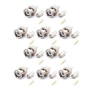 HZBB 5 Pack / 10 Pack 50Ohm Connector BNC Type Solder Converter for RG58 RG59 Low Loss Coax Cable BNC Male Crimp Connector Easy Installation