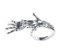 HZBB Edgy Skull Hands Rings Punk Styles Jewelry for Men and Women Practical Alloy Materials Trendy Gothic Accessory Trendy Punk Accessories