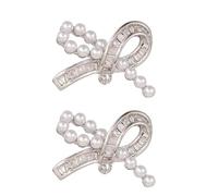 HZBB Half Pearls Knot Shape Ear Clip Earring Accessories for Freeclip Headphones Clasp Clip on Charm Decoration Fasteners Metal Pearls Accent Ear Earphone Charms Perfect