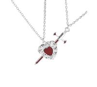 HZBB His Her Matching Necklace Heart Rapier Charm Couples Jewelry Gift Clavicle Chain for Wedding Anniversary Valentines Couple Necklace Gift