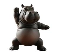 HZBB Meditations Clumsy Hippo Figurine Craft Desktop Shelf Decors for Meditating Enthusiasts Collectors Miniature Meditations Hippo Ornament