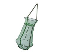 HZBB Portable Fishing Net Nylon Landing Net Cast Fishing Cage 3 Layer Round Folding Fish Shrimp Meshes Enduring Portable
