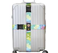HZBB Printed Luggage Straps with Combination Locks and Soft Rubber Fixation for Easy Identification Secure Travel Luggage Belt
