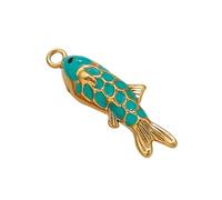 HZBB Stainless Steel Rainbow Fish Charm Craft Jewelry Making Component Delicate Findings for Women Men Accessories