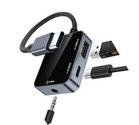 HZBB USB C to 3.5MM Sound Adapters with 60W Fast Charging & USB 2.0 Data Transfer 155mm for Phone Tablets OS Systems Multiple Port C Center