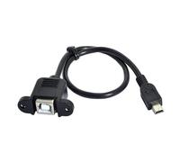 HZBB USB to USB B with Panel Mount Screw Male to B Female Extending Wire Extender Data Cord for Printers Data Transmission and Fast Charging