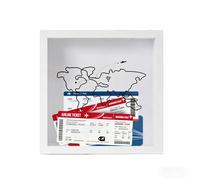 HZBB Wooden Music Event Admission Frame for Show with World Travel Theme 20x20cm Display Holder Relics Planner