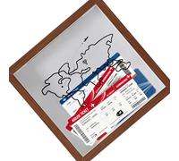 HZBB Wooden Music Event Admission Frame for Show with World Travel Theme 20x20cm Display Holder Relics Planner