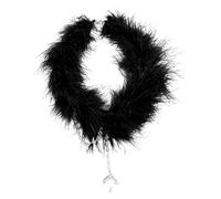 HZBB Zircon Pendant Necklaces Women Halloween Christmas Party Choker Chain Necklace Feather Beaded Necklace Gothic Jewelry Feather Choker Small