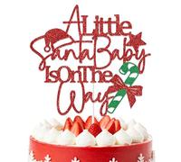 Hzbcxs A Little Santa Baby Is On The Way Cake Topper