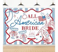 Hzbcxs All American Bride Backdrop Independence Day Bridal Shower Decorations Red White & I Do Engagement Wedding Party Decorations 7x5ft