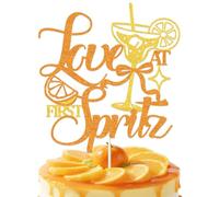 Hzbcxs Love at First Spritz Cake Topper Spritz Engagement Wedding Party Decorations The Bride Needs A Spritz Bridal Shower Decorations Gold & Orange