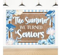 Hzbcxs The Summer We Turned Seniors Backdrop Last First Day Senior 2027 Decorations Class of 2027 Decorations 150 * 90cm
