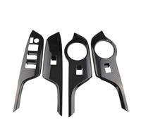 HZBHD Car Styling Interior Window Lifter Switch Button Cover Trim Stickers For Toyota For C-HR For CHR 2016-2022 Accessories Car Interior Trim Sticker(Carbon black,LHD)