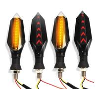 HZBHD Indicators 4 Pieces Motorcycle Turn Signals Light Indicators For DUCATI MONSTER 696 796 695 620 400 Amber Flowing Water Flasher Blinker Lamp Turn Signal Light(RED)