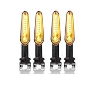 HZBHD Indicators For Y&amaha MT07 MT03 MT09 Tracer XSR 700 Moto Turn Siganl Flowing Water Headlight Running Water Front Rear Indicators Light Lamp Turn Signal Light(4pcs Flowing)