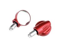 HZBHD Motorcycle Grip Plug Side Mirror For Monkey 125 Z125 MSX125 Adjustable Blind Spot Wide Angle Convex Rear Mirror Reflector(RED)