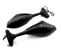 HZBHD Motorcycle Rearview Reversing Mirror With Light Side Backview Mirrors For Y&amaha FZR600 YZF 600 R1 R6 R6S FZ1 For FAZER(Amber)