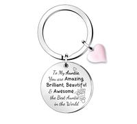 HZBLAZ Auntie Key Chain Rings Aunty Family Love Mother's Day Keyring Aunt Birthday Key Tag Accessory Christmas Thanksgiving Souvenirs Aunt You are Amazing Brilliant Reminder Keepsake