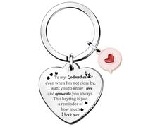 HZBLAZ Godmother Keychain Rings Godmum Family Love Mother's Day Keyring God Mummy Birthday Heart Key Tag Accessory Christmas Cute Woman Souvenirs Love and Appreciate Reminder Keepsake