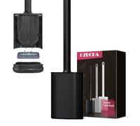 HZBODA Silicone Black Toilet Brush With Quick Drying Holder Wall Mounted