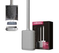 HZBODA Silicone Grey Toilet Brush With Quick Drying Holder Wall Mounted