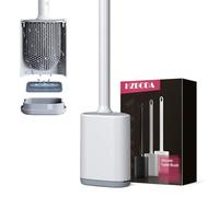 HZBODA Silicone White Toilet Brush With Quick Drying Holder Wall Mounted