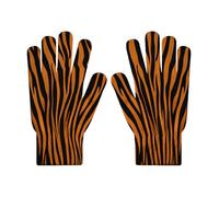 HZCRAES Breathable Full Finger Gloves - Retro Tiger Stripes Print Gardening Ski Touch Screen Glove,Abstract Stripes Print Cycling Warm Gloves For Windproof Men Stretch Knit Mittens Elastic Cuff