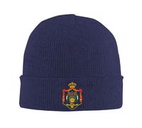 HZCRAES Knit Cuffed Winter Hat Jordanian National Emblem Knitted Beanies Cap Baggy Sleep Cap Adjustable Beanie, Patriotic Warm Acrylic Hats, Fisherman Trawler Beanie for Daily Hiking Adults Navy Blue