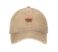 HZCRAES Unisex Adult Watermelon Palestine Cotton Baseball Cap Men Vintage 6 Panel Washed Denim Dad Trucker Hat, Adjustable Sports Sun Hats Golf Caps for Running Fishing