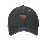 HZCRAES Unisex Adult Watermelon Palestine Cotton Baseball Cap Men Vintage 6 Panel Washed Denim Dad Trucker Hat, Adjustable Sports Sun Hats Golf Caps for Running Fishing