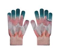 HZCRAES Winter Thermal Gloves Womens - Touch Screen Gloves,Pink Beach Waves Printing Work Knitted Full Finger Glove,Women Men Golf Gloves Elastic Cuff Thermal Gloves For Unisex - One Size
