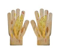 HZCRAES Women Winter Knitted Gloves - Cartoon Cheese Print Touch Screen Full Finger Gloves,Lovely Biscuits Print Men Fall Leisure Skin-Friendly Windproof Gloves Work Or Outdoor Driving Commuting