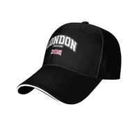 HZCRAES Womens Baseball Cap - Flag of London, England Pattern Ladies Baseball Cap Adjustable Sandwich Breathable Caps Golf Running Hat Outdoor Sports Caps for Women UK Black