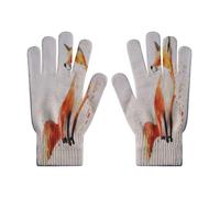 HZCRAES Womens Gloves - Creative Fox Print Gloves Touch Screen Knitted Gloves,Winter Autumn Work Gloves Men Women For Outdoor Sports,Driving,Running,Walking -A One Size